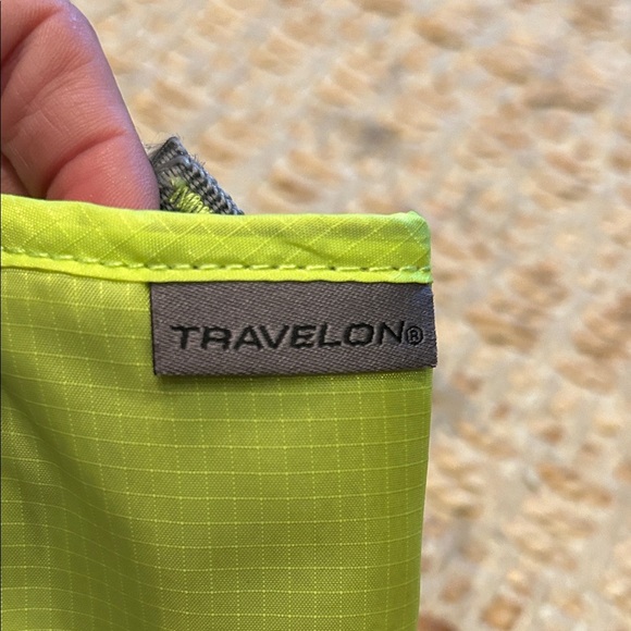 Travelon Neon Green Travel Pouch with Gray Strap- tech accessory organizer - Picture 2 of 6